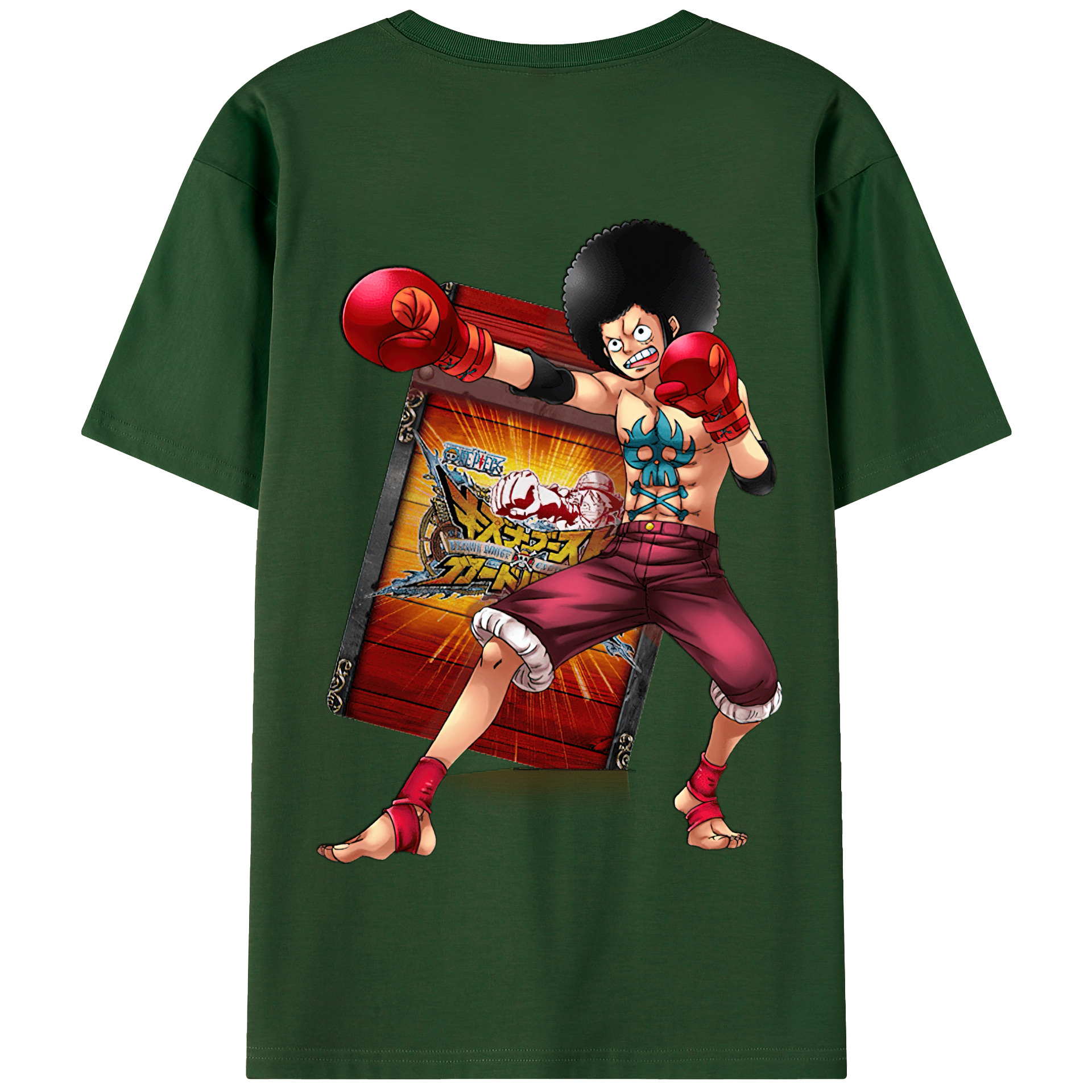 ワンピース モンキー・D・ルフィ ONE PIECE Monkey D. Luffy 綿100％半袖Tシャツ（背面プリント）